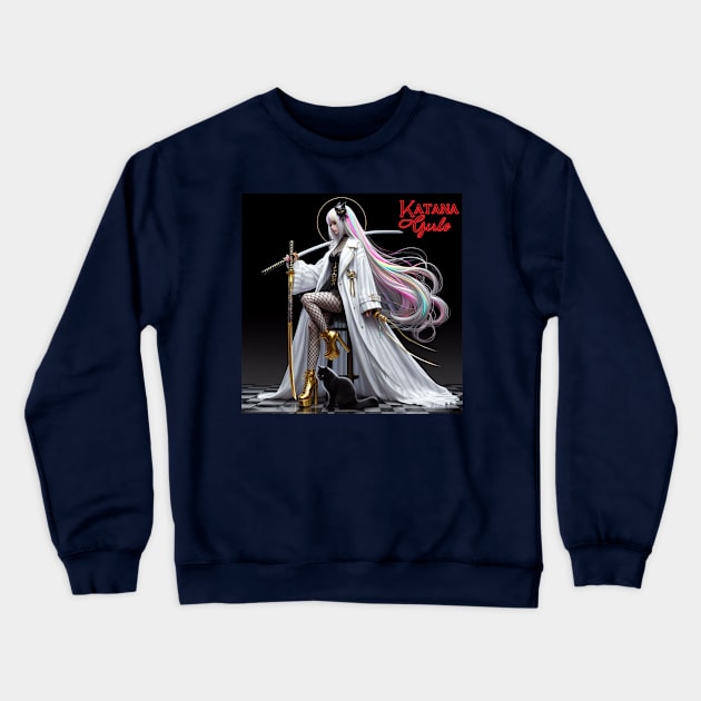 Katana Girls Crewneck Sweatshirt by PlayfulPandaDesigns